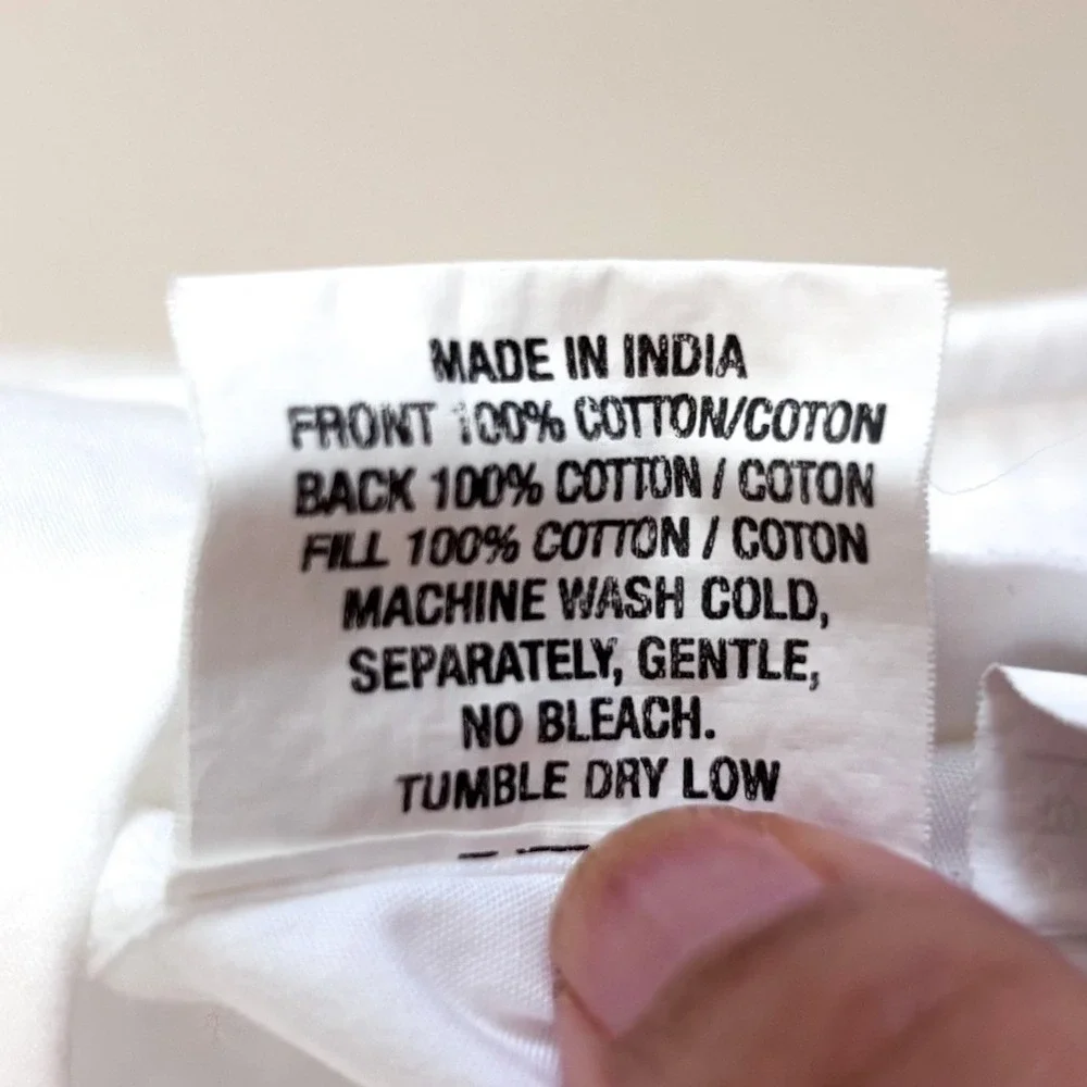 Crate & Barrel Fiona Quilted Euro Sham 26x26 White Cotton Set of 2 Textured